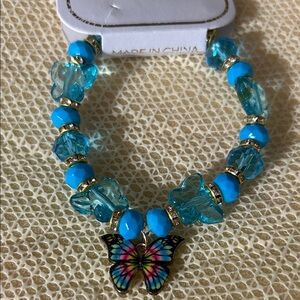 Blue Butterfly Charm Bracelet